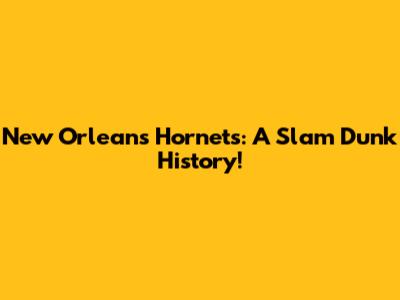 New Orleans Hornets: A Slam Dunk History!