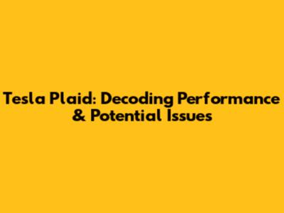 Tesla Plaid: Decoding Performance & Potential Issues