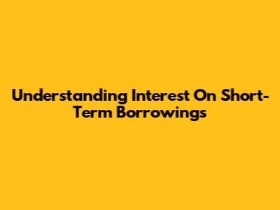 Understanding Interest On Short-Term Borrowings