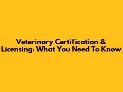 Veterinary Certification & Licensing: What You Need To Know
